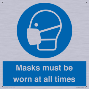 Masks must be worn at all times